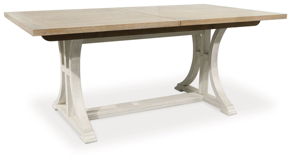 Shaybrock - Rectangular Dining Room Extension Table - Antique White / Brown