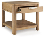 Rencott - Rectangular End Table - Light Brown
