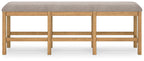 Havonplane - XL Counter Height Upholstered Dining Bench - Brown