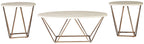 Tarica - Occasional Table Set (Set of 3) - White / Metallic