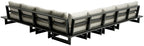 Maldives - 6 Piece Water Resistant Outdoor Patio Modular Sectional With Gray Base