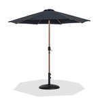Fiji - Aluminum Patio Umbrella With Round Black And Teak Base