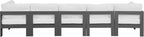 Nizuc - Outdoor Patio 5 Seat Modular Sofa With Gray Frame