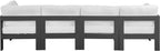 Nizuc - Outdoor Patio 4 Seat Modular Sofa With Gray Frame