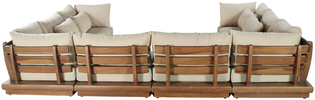 Mirella - 8 Piece Water Resistant Fabric Upholstered Outdoor Patio Modular Sectional