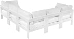 Nizuc - Outdoor Patio 5 Piece Modular Sectional With White Frame