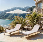 Fiji - Aluminum Patio Umbrella With Square Teak Base