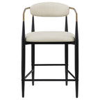Tina - Metal Counter Height Bar Stool With Upholstered Back And Seat (Set of 2)