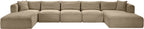 Shaggy - Fabric 6 Piece Modular Sectional With Chaise And Ottoman