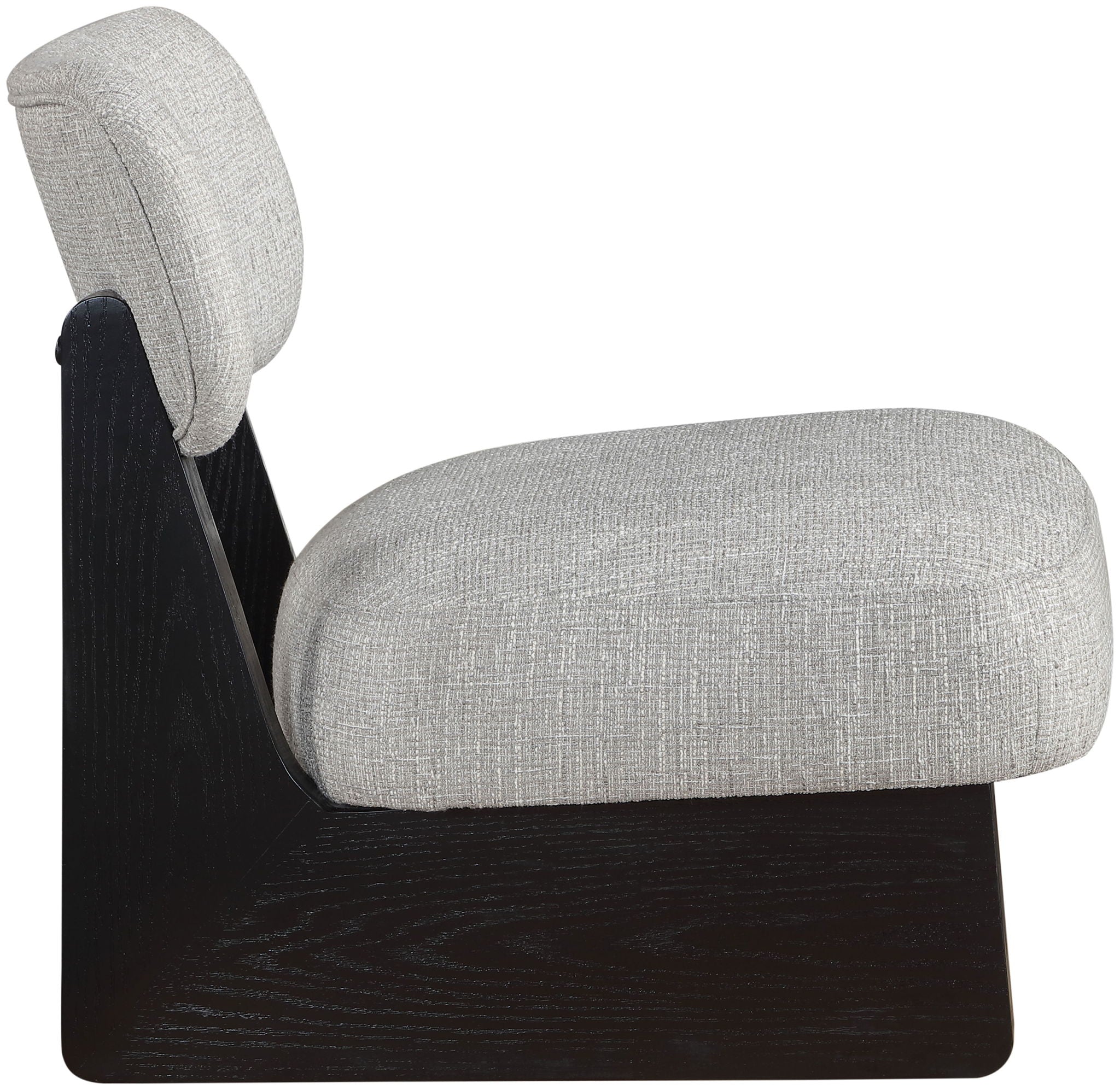Vetra - Linen Textured Fabric Upholstered Accent Chair With Black Base