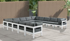 Nizuc - Outdoor Patio 13 Piece Modular Sectional With White Frame