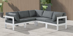 Nizuc - Outdoor Patio 5 Piece Modular Sectional With White Frame