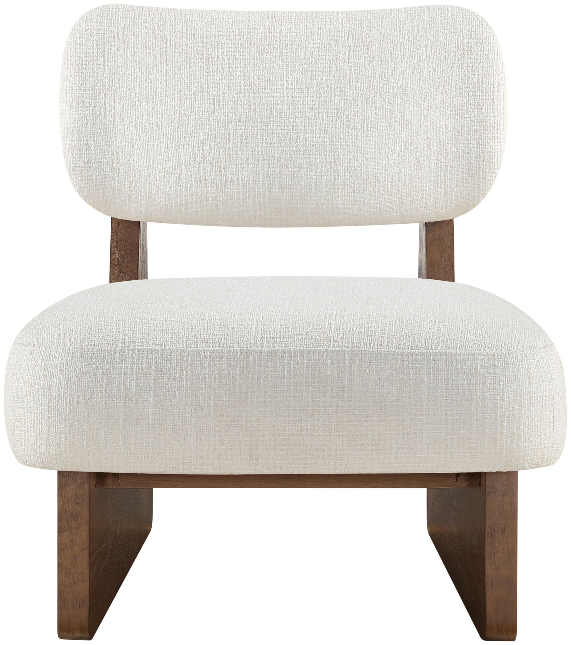 Vetra - Linen Textured Fabric Upholstered Accent Chair With Brown Base
