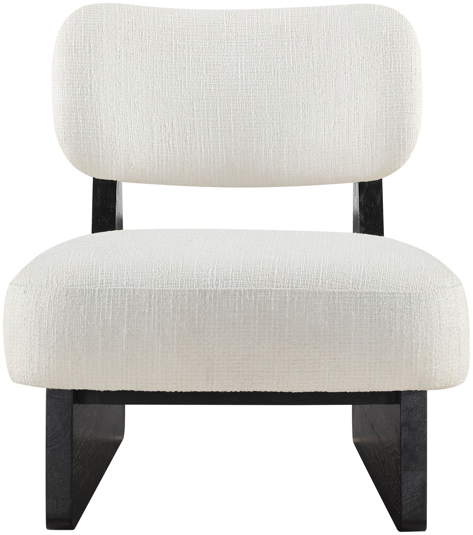 Vetra - Linen Textured Fabric Upholstered Accent Chair With Black Base