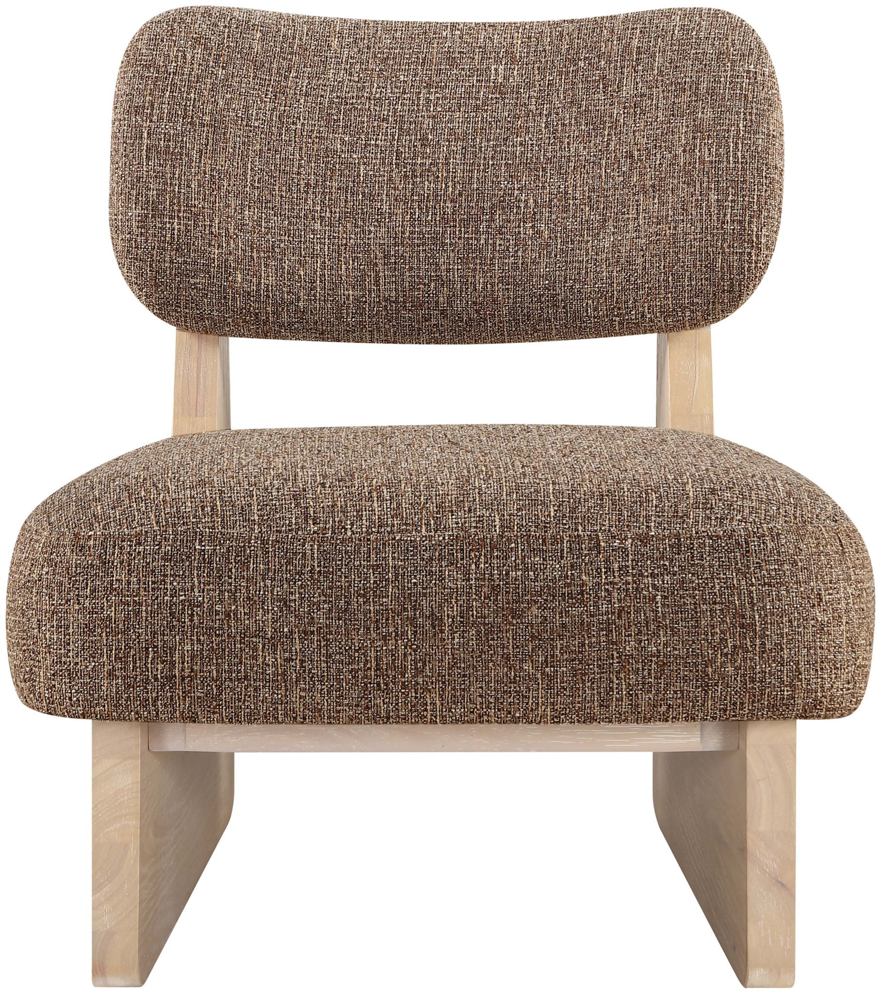 Vetra - Linen Textured Fabric Upholstered Accent Chair With Natural Base