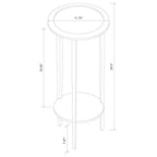 Kirk - 1-Shelf Round Wood Plant Stand Side Table - Espresso