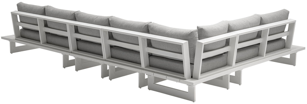 Maldives - 5 Piece Water Resistant Outdoor Patio Modular Sectional With White Base