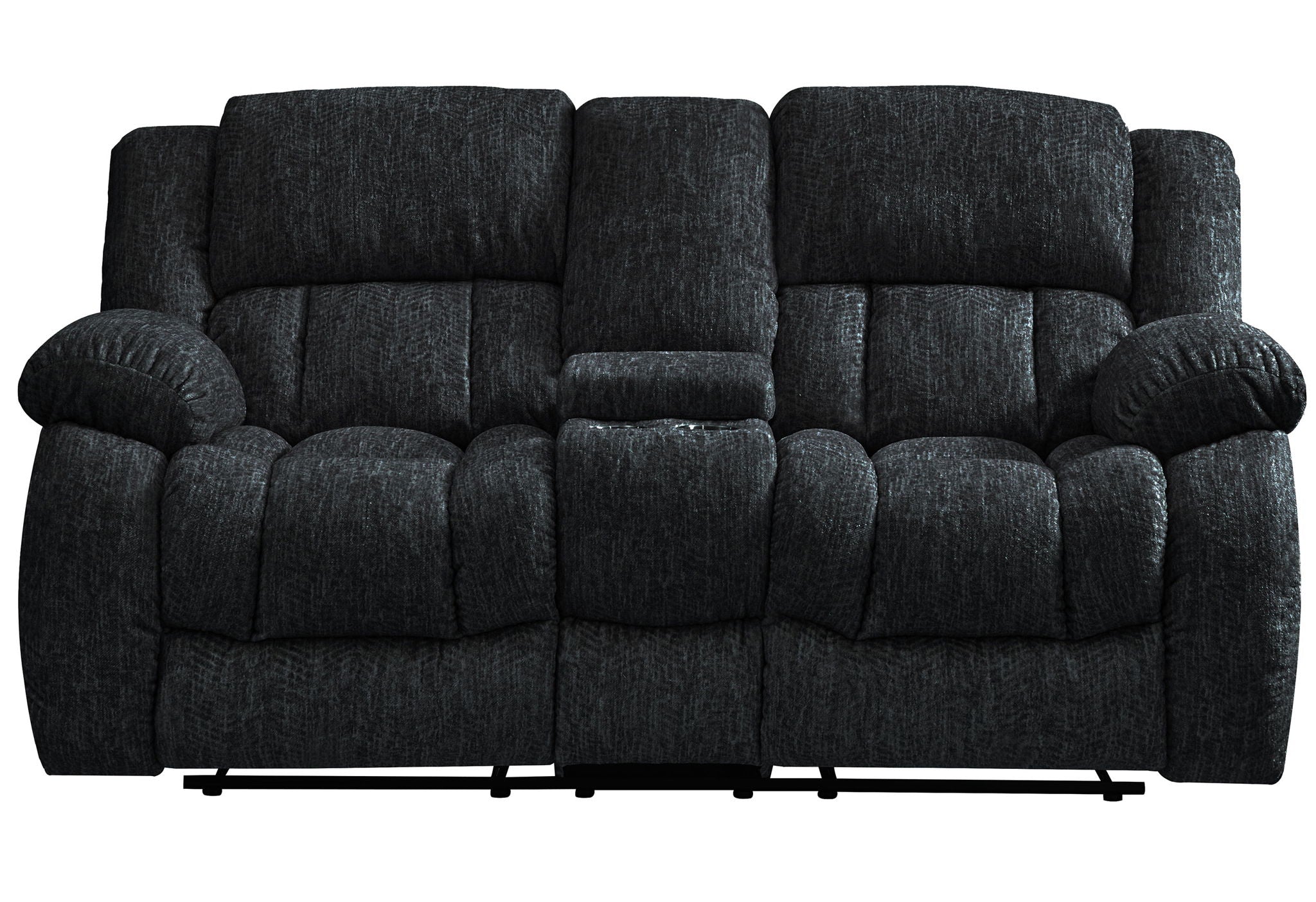 U250 - 3 Piece Living Room Set (Reclining Sofa / Console Reclining Loveseat / Glider Recliner) - Ebony