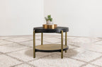 Arini - Round End Side Table With Storage Shelf