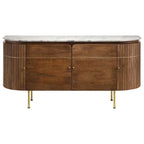 Ortega - 4 Door Marble Top Sideboard Buffet Cabinet - Natural