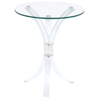 Laning - Round Glass Top Acrylic Side Table - Clear