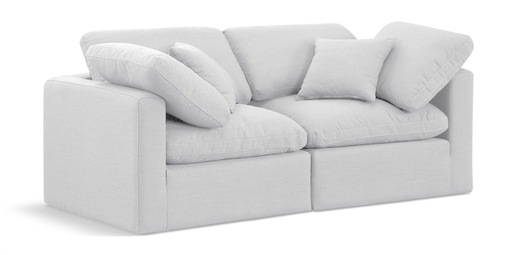 Indulge - Linen 2 Piece Modular Sofa - White