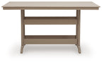 Seacliff Beach - Rectangular Counter Height Dining Table With Umbrella Option - Medium Brown
