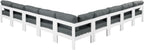 Nizuc - Outdoor Patio 9 Piece Modular Sectional With White Frame