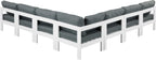 Nizuc - Outdoor Patio 7 Piece Modular Sectional With White Frame