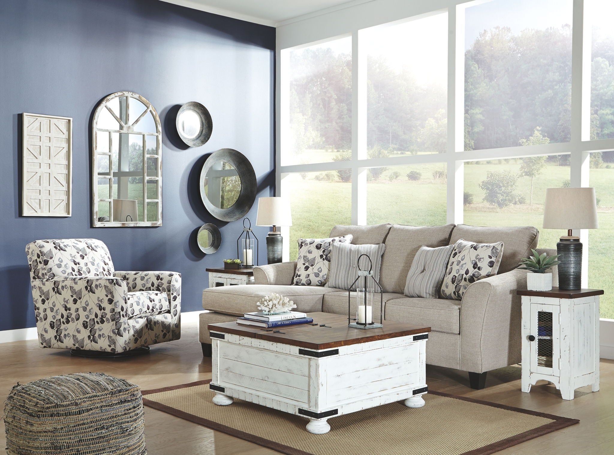 Abney - Swivel Accent Chair - Platinum