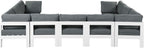 Nizuc - Outdoor Patio 9 Piece Modular Sectional With White Frame