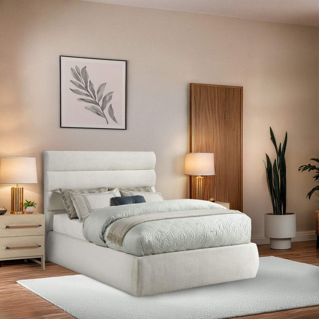 Adam - Linen Fabric Bed With 52" Headboard