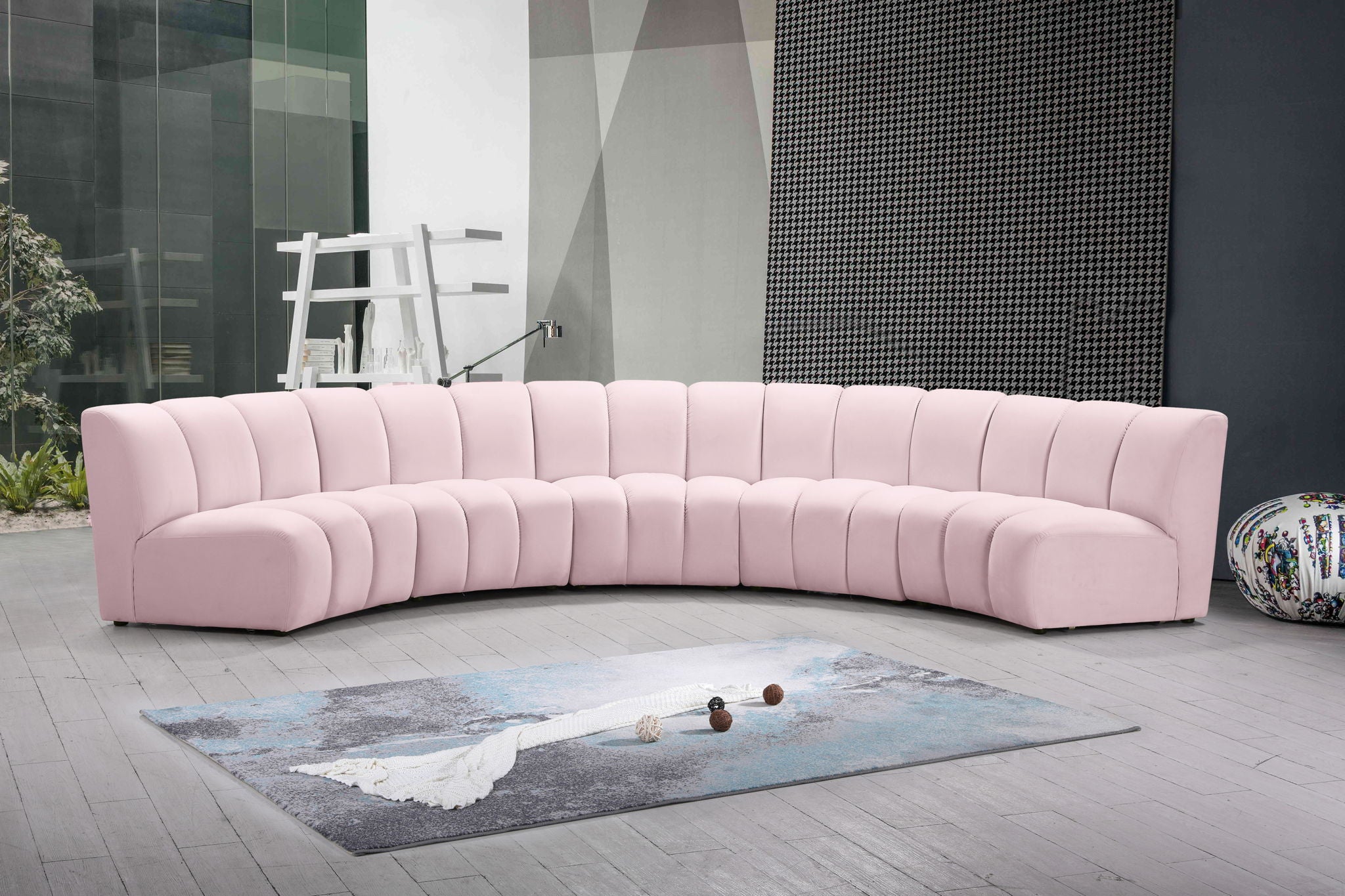 Infinity - 5 Piece Velvet Modular Sectional