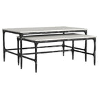 Ebby - 2 Piece Genuine Marble Top Nesting Coffee Tables - White