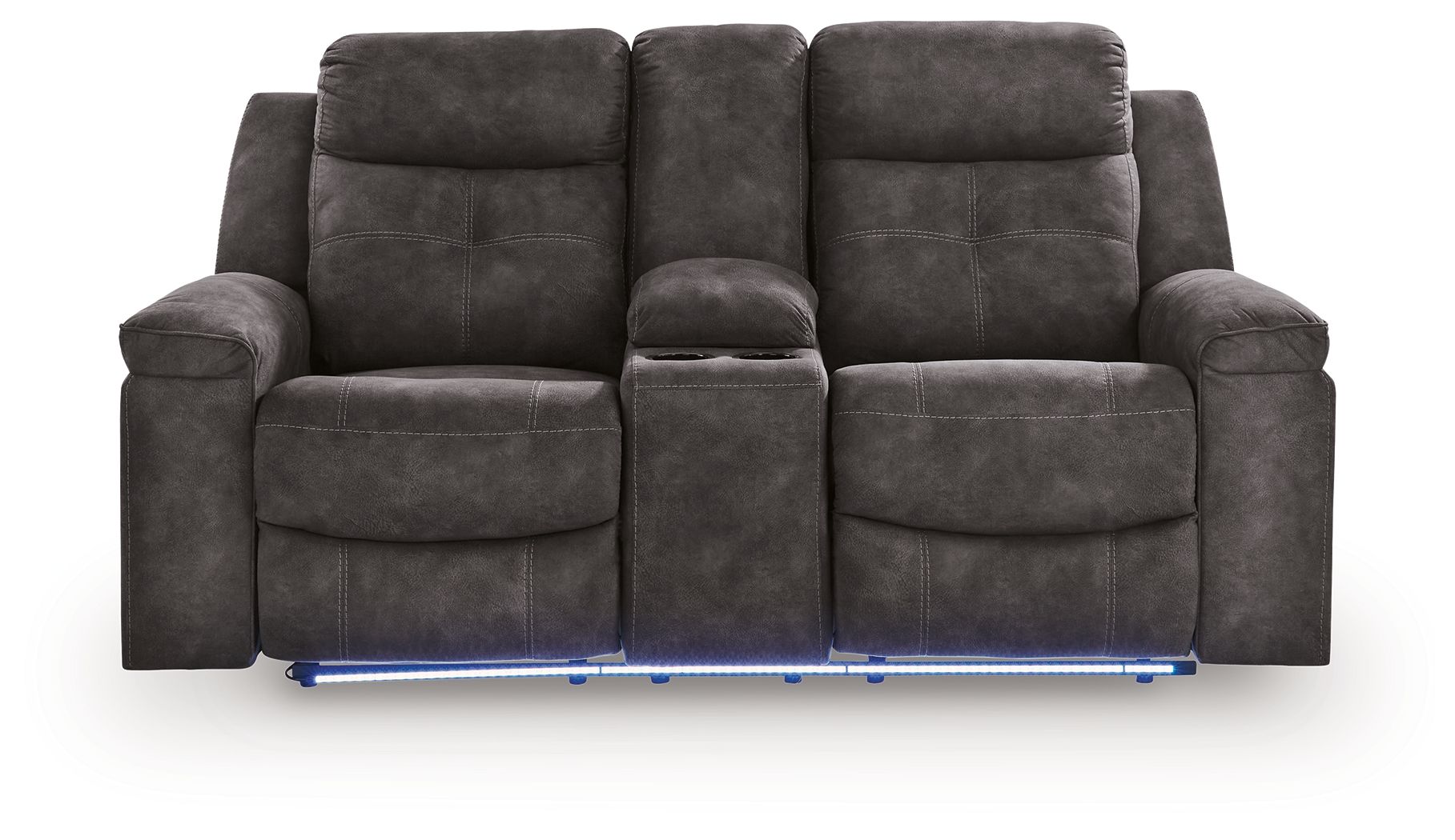 Brysonview - Double Reclining Loveseat With Console - Charcoal