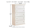 Bostwick Shoals - Five Drawer Chest - White
