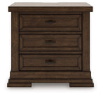 Taffenbrook - Three Drawer Night Stand - Medium Brown