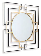 Oceanal - Accent Mirror - Black / Gold Finish