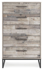 Neilsville - Five Drawer Chest - Whitewash