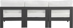 Nizuc - Outdoor Patio 3 Seat Armless Modular Sofa With Gray Frame