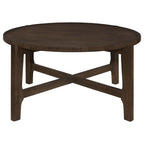 Cota - Round Solid Wood Coffee Table - Dark Brown
