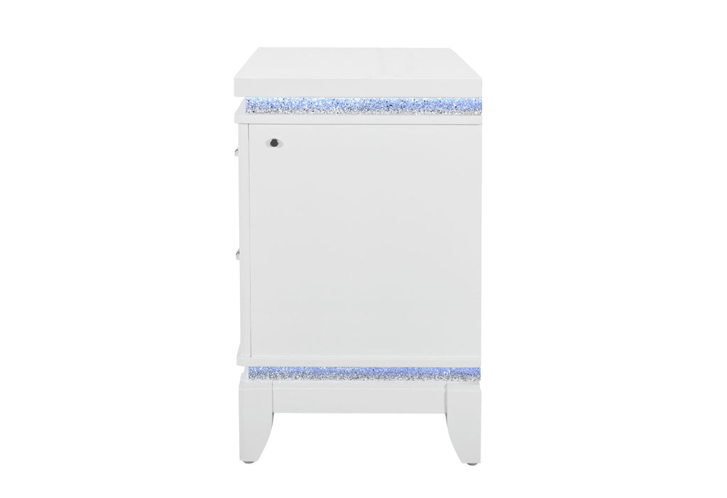 Alina - Nightstand With LED And USB - White