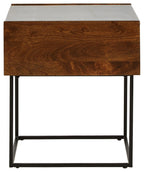 Rusitori - Rectangular End Table - Brown / Beige / White