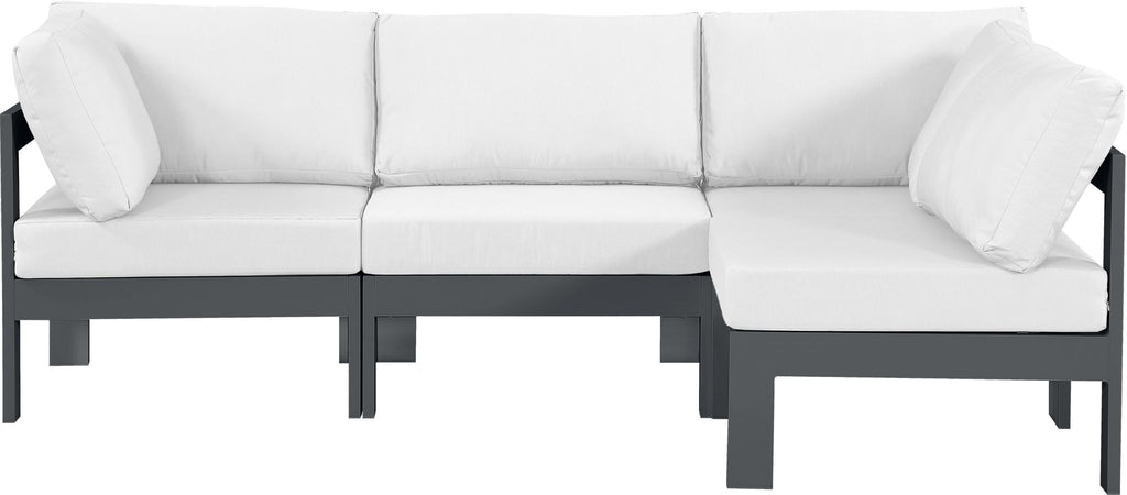 Nizuc - Outdoor Patio 4 Piece Modular Sectional With Gray Frame