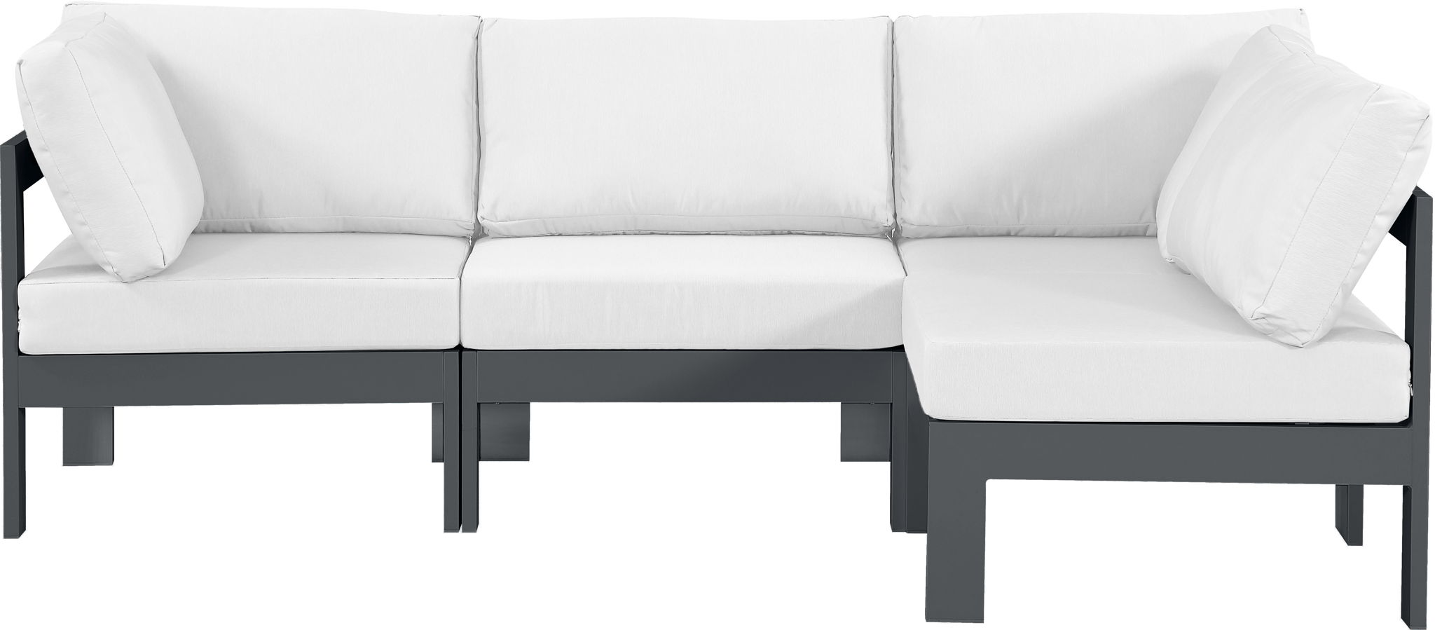 Nizuc - Outdoor Patio 4 Piece Modular Sectional With Gray Frame