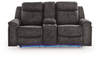 Brysonview - Double Reclining Loveseat With Console - Charcoal