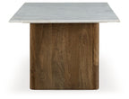 Isanti - Rectangular Cocktail Table - Light Brown / White