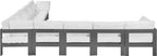 Nizuc - Outdoor Patio 9 Piece Modular Sectional With Gray Frame
