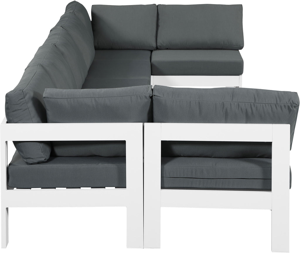 Nizuc - Outdoor Patio 7 Piece Modular Sectional With White Frame