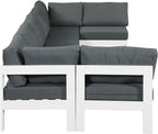 Nizuc - Outdoor Patio 7 Piece Modular Sectional With White Frame